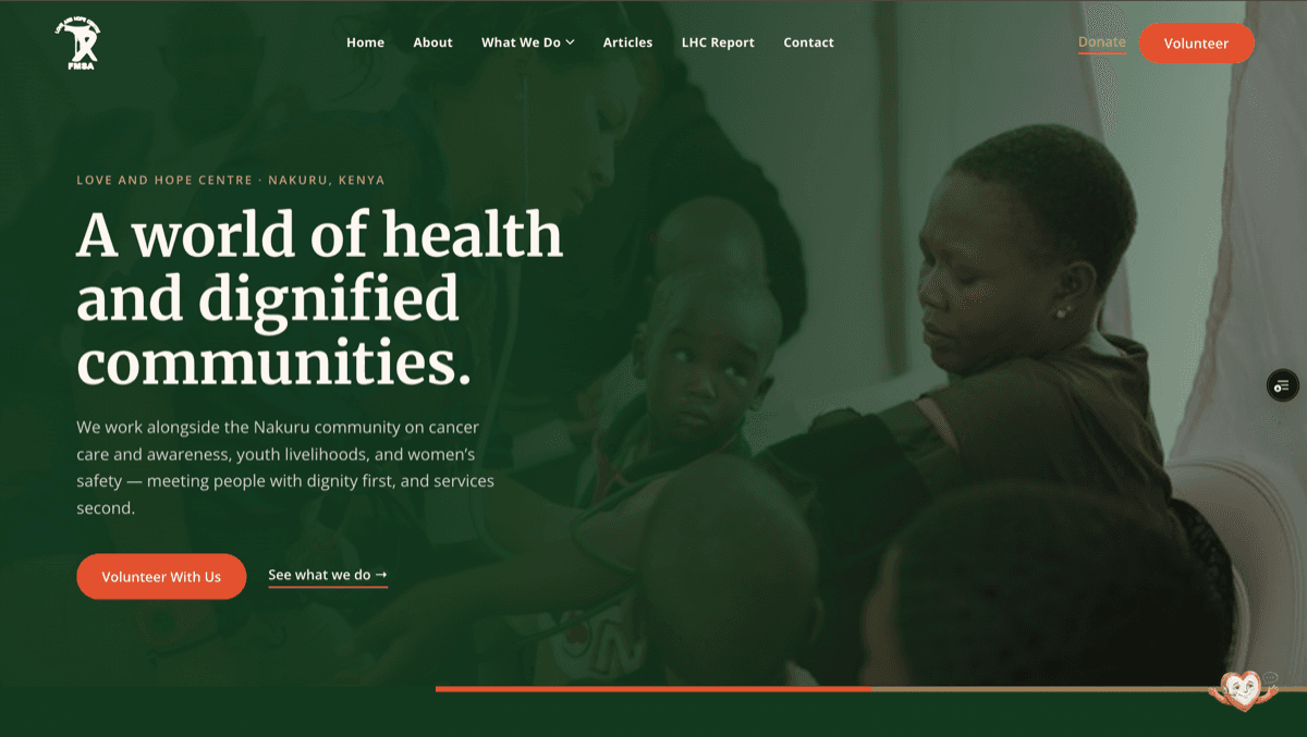 Love and Hope Centre — NGO Website Rejuvenation — screenshot