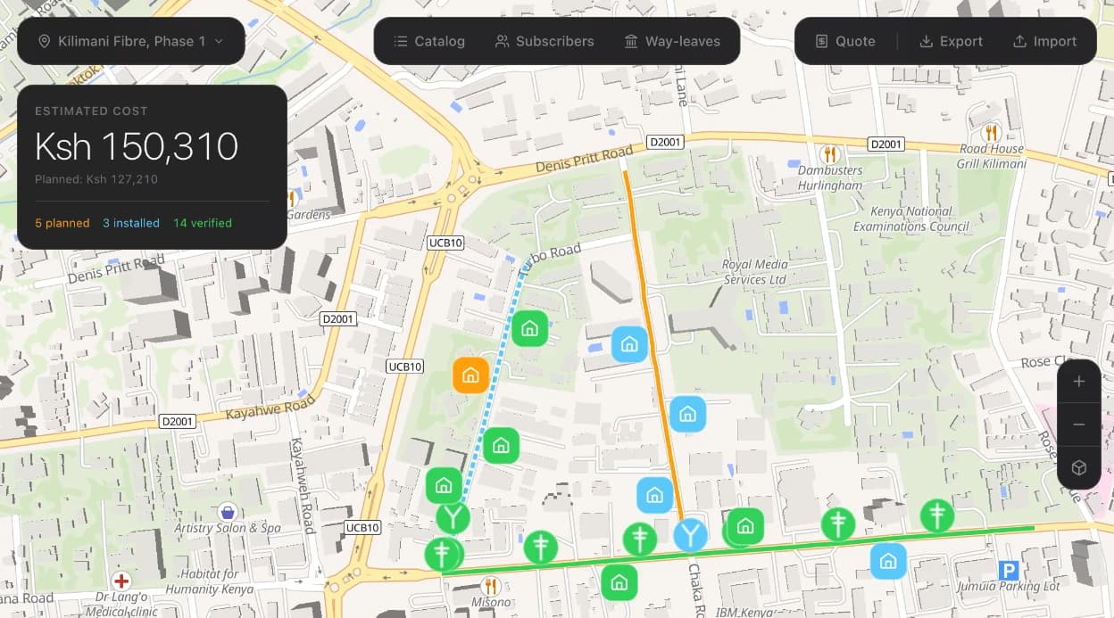 Infranet Planner — Field Network Build Planner — screenshot